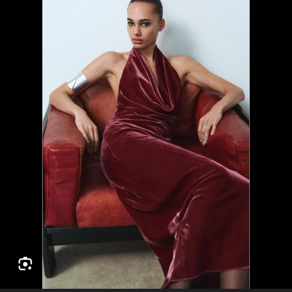 ZARA ELEGENCE VELVET OPEN BACK MIDI DRESS - SIZE XS - BRAND NEW WITH TAG - Picture 5 of 8